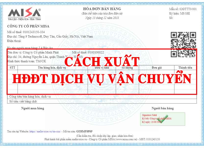 Cách xuất hóa đơn vận chuyển