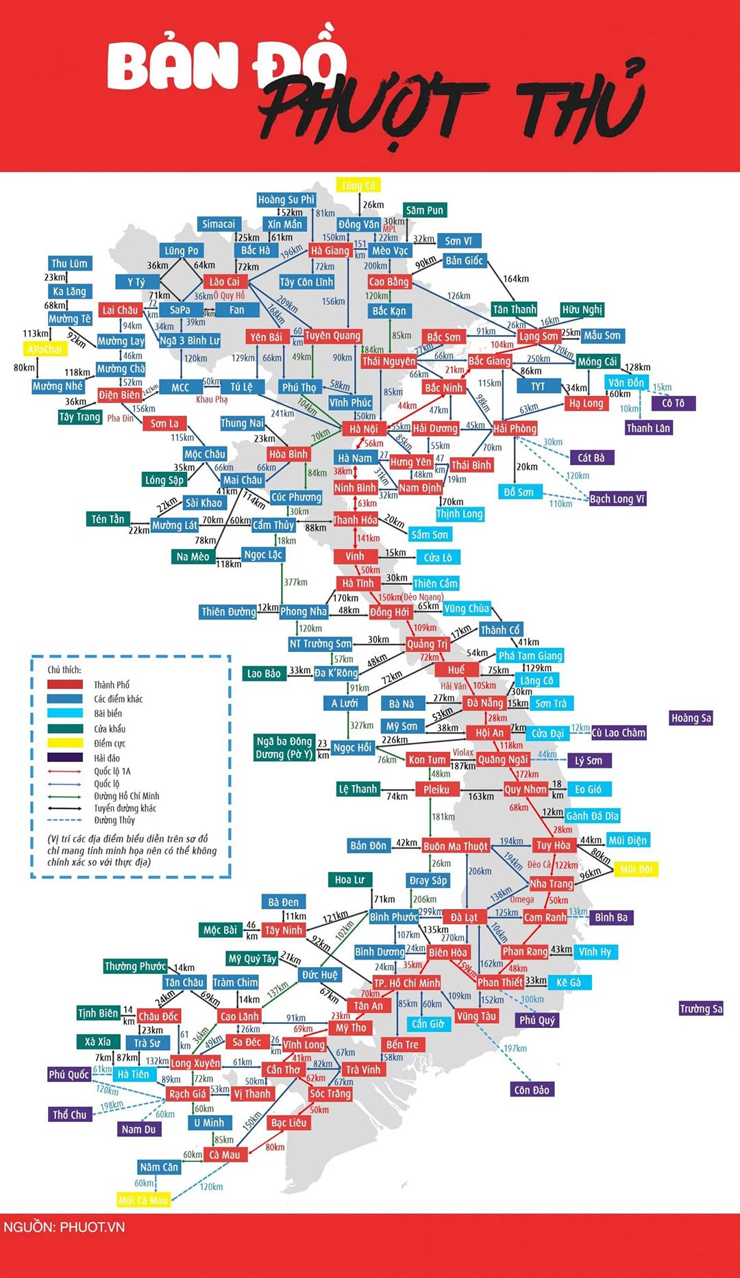 Bản Đồ Du Lịch 63 Tỉnh Thành Việt Nam