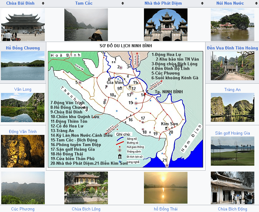 Bản đồ du lịch Ninh Bình