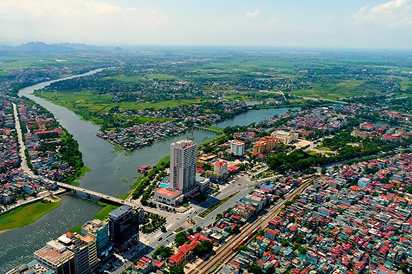 Toàn cảnh thành phố Phủ Lý, Hà Nam từ trên cao